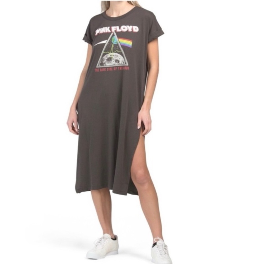 Chaser Pink Floyd Dark Side Of The Moon Midi T-Shirt Dress Women's Size Small